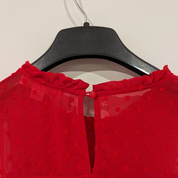 Monteau | NWT Red Sleeveless Ruffled Dress - Picture 7 of 9